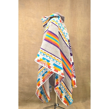 Poncho ekwadorskie - długie ze 100% wełny owczej .